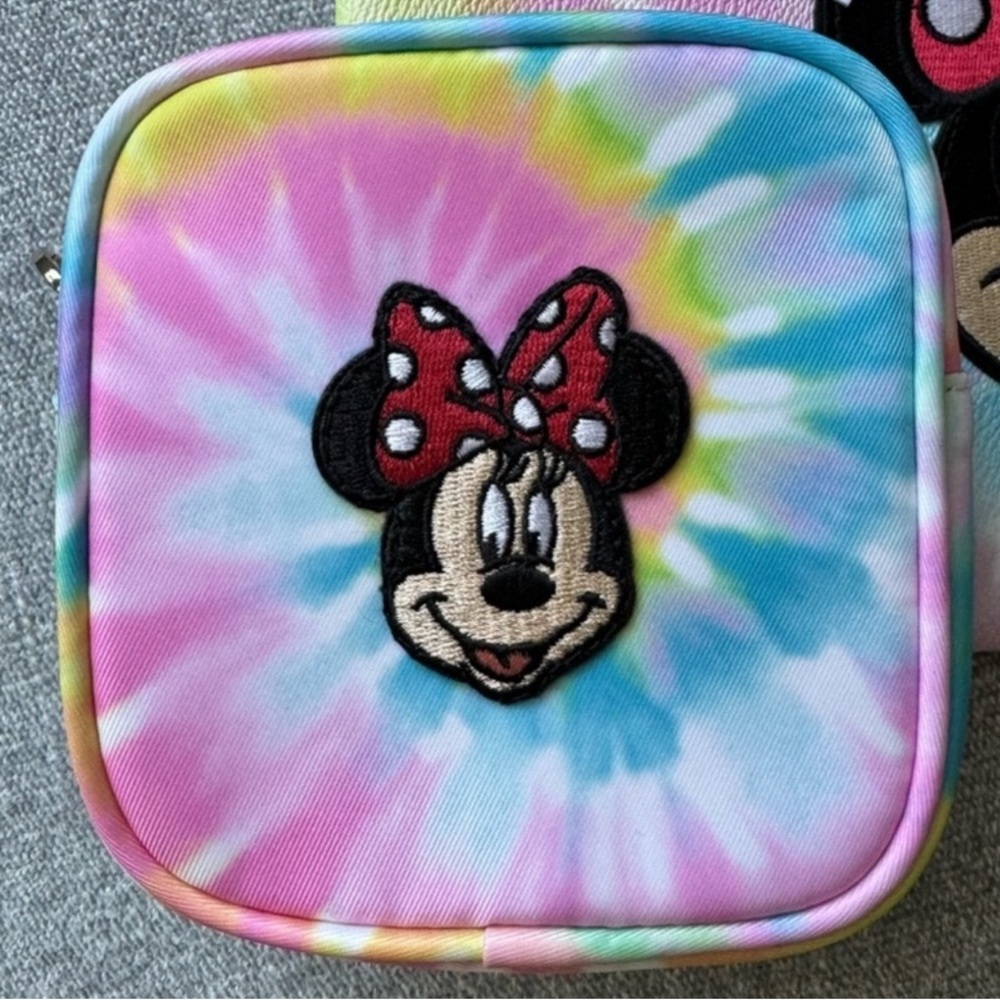 FABLE OG Minnie Mouse Patch Sewn on Stoney Clover Lane Tie-Dye Mini Pouch